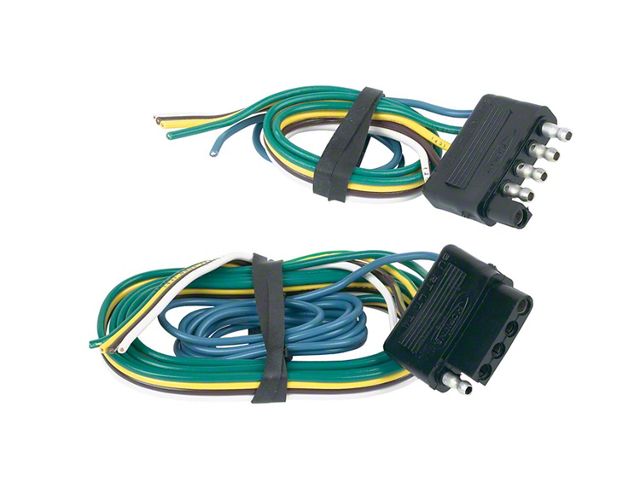 5-Wire Flat Connector Set; 48-Inch Vehicle Side/12-Inch Trailer Side