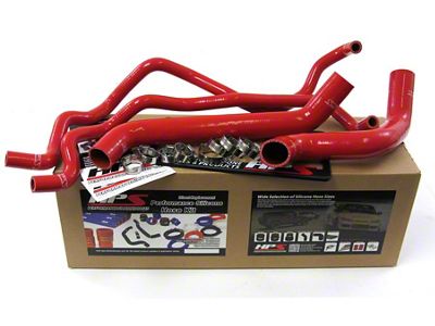 HPS Silicone Radiator and Heater Coolant Hose Kit; Red (07-11 3.8L Jeep Wrangler JK)