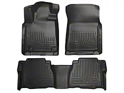 Husky Liners WeatherBeater Front and Second Seat Floor Liners; Footwell Coverage; Black (07-11 Tundra Double Cab, CrewMax)