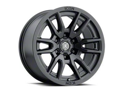 ICON Alloys Vector 6 Satin Black 6-Lug Wheel; 17x8.5; 25mm Offset (03-09 4Runner)