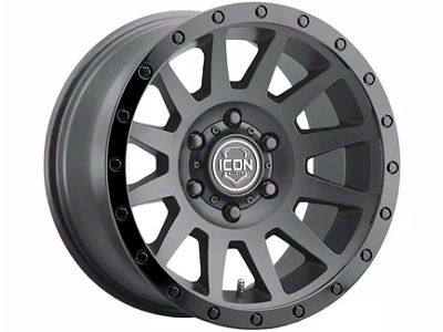 ICON Alloys Compression Double Black 6-Lug Wheel; 18x9; 25mm Offset (04-15 Titan)