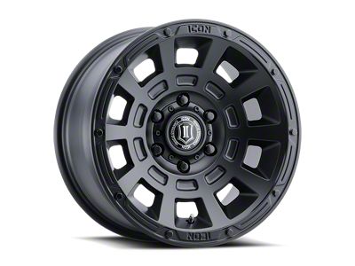 ICON Alloys Thrust Satin Black 6-Lug Wheel; 17x8.5; 0mm Offset (2024 Tacoma)