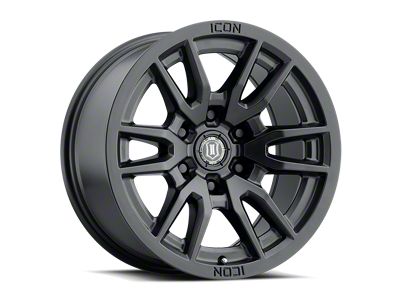 ICON Alloys Vector 6 Satin Black 6-Lug Wheel; 17x8.5; 25mm Offset (2024 Tacoma)