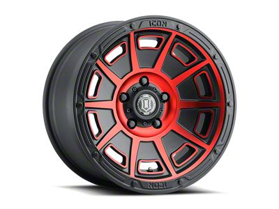 ICON Alloys Victory Satin Black with Red Tint 6-Lug Wheel; 17x8.5; 0mm Offset (10-24 4Runner)