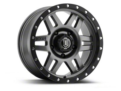 ICON Alloys Six Speed Gunmetal 6-Lug Wheel; 17x8.5; 6mm Offset (22-24 Bronco Raptor)