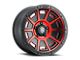 ICON Alloys Victory Satin Black with Red Tint 6-Lug Wheel; 17x8.5; 6mm Offset (22-24 Bronco Raptor)