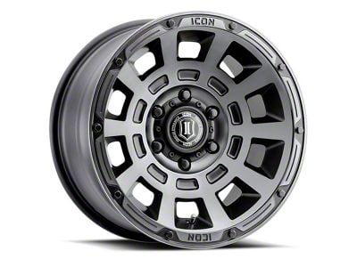 ICON Alloys Thrust Smoked Satin Black Wheel; 17x8.5; 0mm Offset (93-98 Jeep Grand Cherokee ZJ)