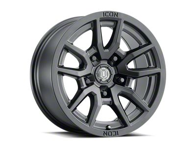 ICON Alloys Vector 5 Satin Black Wheel; 17x8.5; -6mm Offset (05-10 Jeep Grand Cherokee WK, Excluding SRT8)