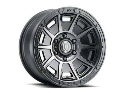 ICON Alloys Victory Smoked Satin Black Wheel; 17x8.5; -6mm Offset (05-10 Jeep Grand Cherokee WK, Excluding SRT8)