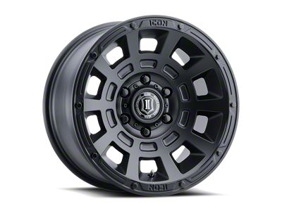 ICON Alloys Thrust Satin Black Wheel; 17x8.5 (07-18 Jeep Wrangler JK)
