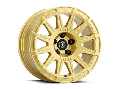 ICON Alloys Ricochet Gloss Gold Wheel; 17x8; 38mm Offset (87-95 Jeep Wrangler YJ)