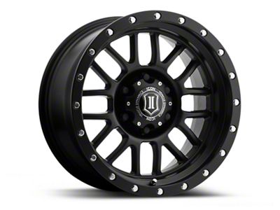 ICON Alloys Alpha Satin Black Wheel; 17x8.5; 0mm Offset (18-24 Jeep Wrangler JL)