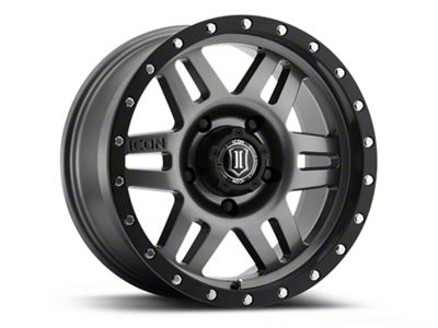 ICON Alloys Six Speed Gunmetal Wheel; 17x8.5; -6mm Offset (07-18 Jeep Wrangler JK)