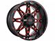 Impact Wheels 810 Gloss Black and Red Milled 6-Lug Wheel; 20x10; -12mm Offset (03-09 4Runner)