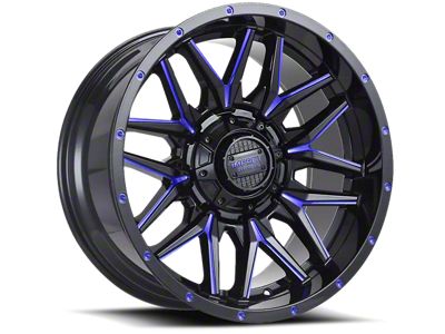 Impact Wheels 819 Gloss Black and Blue Milled 6-Lug Wheel; 18x9; 0mm Offset (03-09 4Runner)