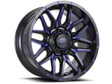 Impact Wheels 819 Gloss Black and Blue Milled 6-Lug Wheel; 18x9; -12mm Offset (03-09 4Runner)