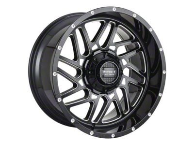 Impact Wheels 808 Gloss Black Milled 6-Lug Wheel; 20x10; -12mm Offset (04-15 Titan)