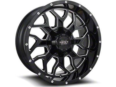 Impact Wheels 813 Gloss Black Milled 6-Lug Wheel; 20x12; -44mm Offset (04-15 Titan)