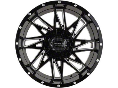 Impact Wheels 814 Gloss Black Milled 6-Lug Wheel; 20x10; -12mm Offset (04-15 Titan)