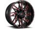 Impact Wheels 814 Gloss Black and Red Milled 6-Lug Wheel; 18x9; 0mm Offset (04-15 Titan)