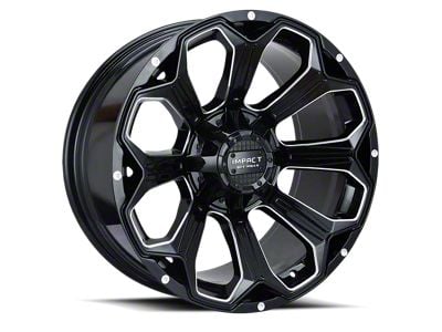 Impact Wheels 817 Gloss Black Milled 6-Lug Wheel; 20x10; -12mm Offset (04-15 Titan)