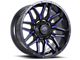 Impact Wheels 819 Gloss Black and Blue Milled 6-Lug Wheel; 18x9; 0mm Offset (04-15 Titan)