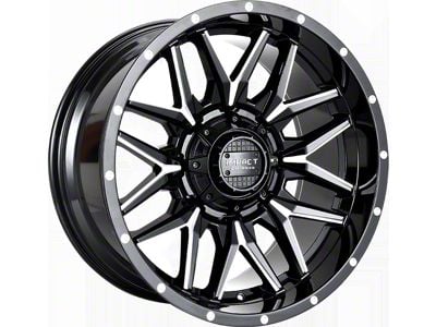 Impact Wheels 819 Gloss Black Milled 6-Lug Wheel; 18x9; -12mm Offset (04-15 Titan)