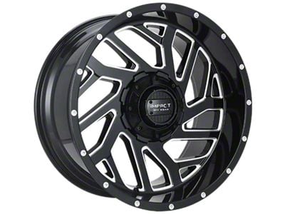 Impact Wheels 823 Gloss Black Milled 6-Lug Wheel; 20x10; -12mm Offset (04-15 Titan)