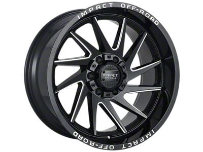 Impact Wheels 824 Gloss Black Milled 6-Lug Wheel; 22x12; -44mm Offset (04-15 Titan)