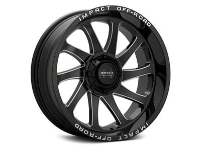 Impact Wheels 825 Gloss Black Milled 6-Lug Wheel; 20x10; -12mm Offset (04-15 Titan)