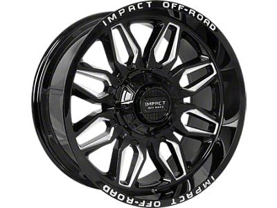 Impact Wheels 827 Gloss Black Milled 6-Lug Wheel; 20x10; -12mm Offset (04-15 Titan)