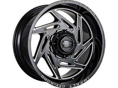 Impact Wheels 830 Gloss Black Milled 6-Lug Wheel; 22x12; -44mm Offset (04-15 Titan)