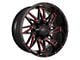 Impact Wheels 814 Gloss Black and Red Milled 6-Lug Wheel; 18x9; -12mm Offset (05-15 Tacoma)