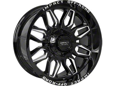 Impact Wheels 827 Gloss Black Milled 6-Lug Wheel; 20x10; -12mm Offset (05-15 Tacoma)