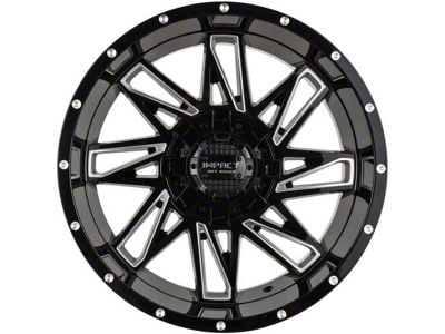 Impact Wheels 814 Gloss Black Milled 6-Lug Wheel; 20x10; -12mm Offset (10-24 4Runner)