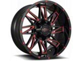 Impact Wheels 814 Gloss Black and Red Milled 6-Lug Wheel; 18x9; 0mm Offset (10-24 4Runner)