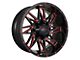 Impact Wheels 814 Gloss Black and Red Milled 6-Lug Wheel; 18x9; -12mm Offset (10-24 4Runner)