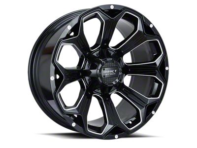 Impact Wheels 817 Gloss Black Milled 6-Lug Wheel; 20x10; -12mm Offset (10-24 4Runner)