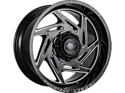 Impact Wheels 830 Gloss Black Milled 6-Lug Wheel; 22x12; -44mm Offset (10-24 4Runner)