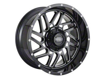 Impact Wheels 808 Gloss Black Milled 6-Lug Wheel; 20x10; -12mm Offset (2024 Tacoma)