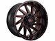 Impact Wheels 811 Gloss Black and Red Milled 6-Lug Wheel; 20x10; -12mm Offset (2024 Tacoma)