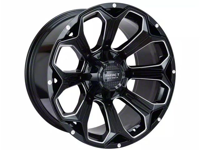 Impact Wheels 817 Gloss Black Milled 6-Lug Wheel; 17x9; 0mm Offset (2024 Tacoma)