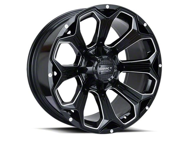 Impact Wheels 817 Gloss Black Milled 6-Lug Wheel; 20x10; -12mm Offset (2024 Tacoma)