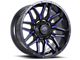 Impact Wheels 819 Gloss Black and Blue Milled 6-Lug Wheel; 18x9; -12mm Offset (2024 Tacoma)