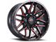 Impact Wheels 819 Gloss Black and Red Milled 6-Lug Wheel; 20x10; -12mm Offset (2024 Tacoma)