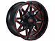 Impact Wheels 821 Gloss Black and Red Milled 6-Lug Wheel; 20x10; -12mm Offset (2024 Tacoma)