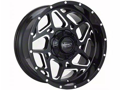 Impact Wheels 822 Gloss Black Milled 6-Lug Wheel; 17x9; -12mm Offset (2024 Tacoma)