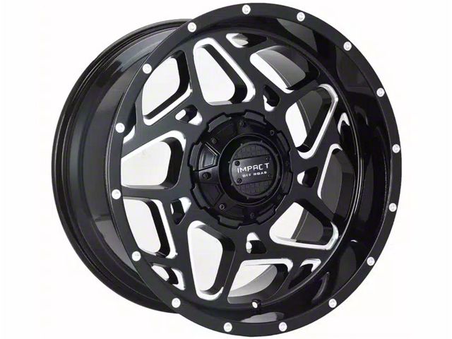 Impact Wheels 822 Gloss Black Milled 6-Lug Wheel; 17x9; -12mm Offset (2024 Tacoma)