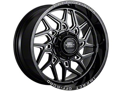 Impact Wheels 829 Gloss Black Milled 6-Lug Wheel; 20x10; -12mm Offset (2024 Tacoma)