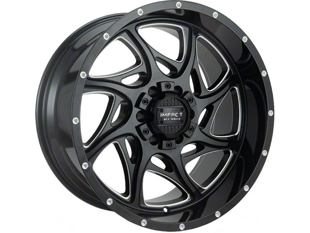 Impact Wheels 832 Gloss Black Milled 6-Lug Wheel; 20x10; -12mm Offset (2024 Tacoma)